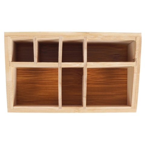 Organizer na Kosmetyki Bambusowy 17 x 10 x 8 cm ELEGANZA Siedem Przegródek
