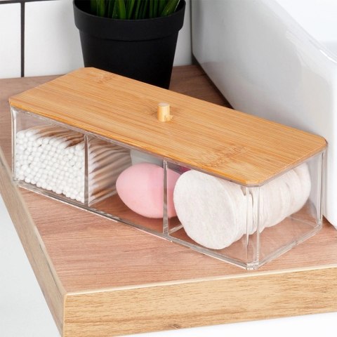 Organizer na Kosmetyki z Pokrywką 23,5 x 10 x 8,5 cm ORION Bambusowy