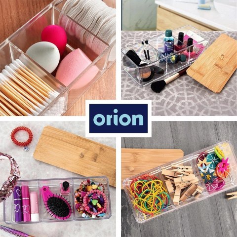Organizer na Kosmetyki z Pokrywką 23,5 x 10 x 8,5 cm ORION Bambusowy