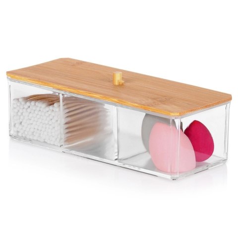 Organizer na Kosmetyki z Pokrywką 23,5 x 10 x 8,5 cm ORION Bambusowy