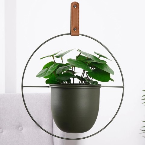 Osłonka na Doniczkę Wisząca Metalowa 30 x 30 cm HSC Zielona Loft