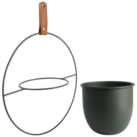 Osłonka na Doniczkę Wisząca Metalowa 30 x 30 cm HSC Zielona Loft