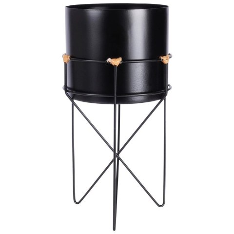 Osłonka na Doniczkę na Stojaku Metalowa 17 x 31,5 cm HSC Czarna
