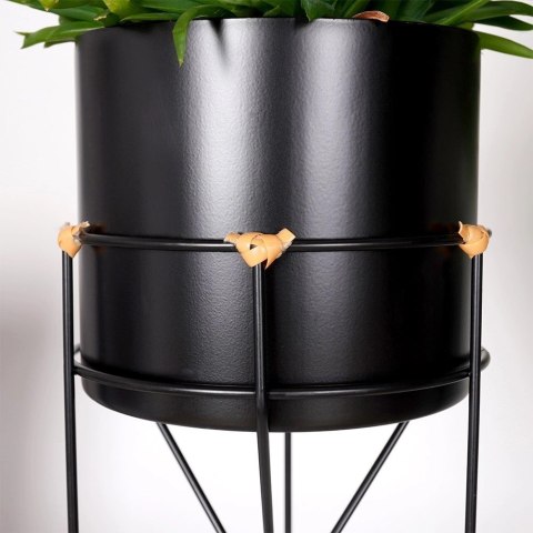 Osłonka na Doniczkę na Stojaku Metalowa 17 x 31,5 cm HSC Czarna