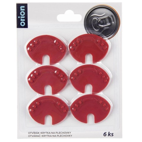 Otwieracz do Puszek 2w1 6 szt 4,5 x 3,5 cm ORION Czerwony Nakładka Ochronna