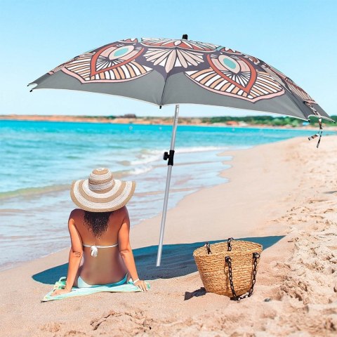 Parasol Plażowy Regulowany 180 cm VILDE Składany z Torbą UPF 50+