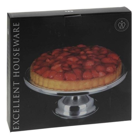 Patera na Tort Ciasto Stalowa na Nóżce Ozdobna ORION 33 cm