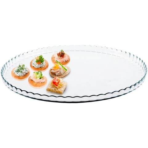 Patera na Tort Przystawki Ciasta Desery Szklana Uniwersalna ORION 32 cm