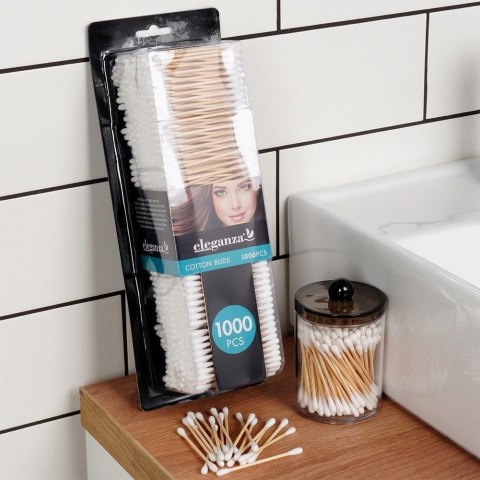 Patyczki Kosmetyczne Bambusowe 1000 szt. ELEGANZA Bawełniane Ekologiczne