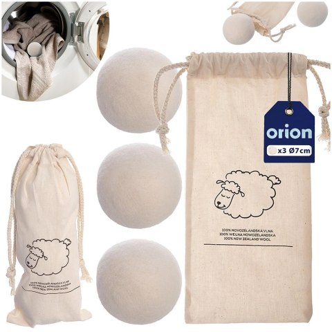 Piłki do suszarki wełniane 7 cm 3 szt.