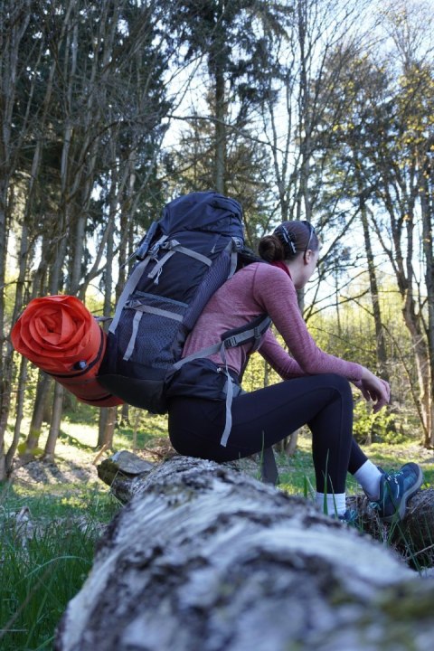 Plecak Turystyczny do Wędrówek Damski Męski Czarny Pojemny KUBISPORT 75 L