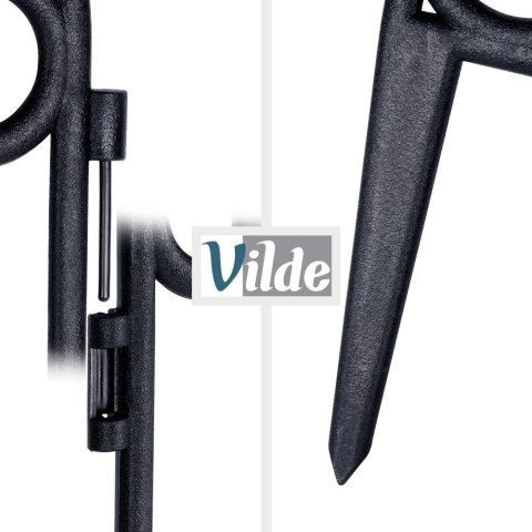 Płotek Ogrodowy Czarny 60 x 33 cm VILDE 4 szt. Obrzeże Palisada