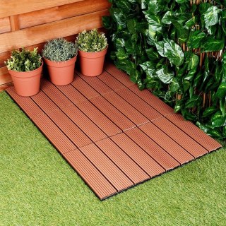 Płytki Tarasowe Brązowe 30 x 30 cm PROGARDEN 6 szt. Montaż na Klik