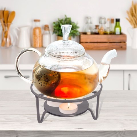 Podgrzewacz pod Dzbanek do Herbaty Metalowy Szary 16,5 cm ORION