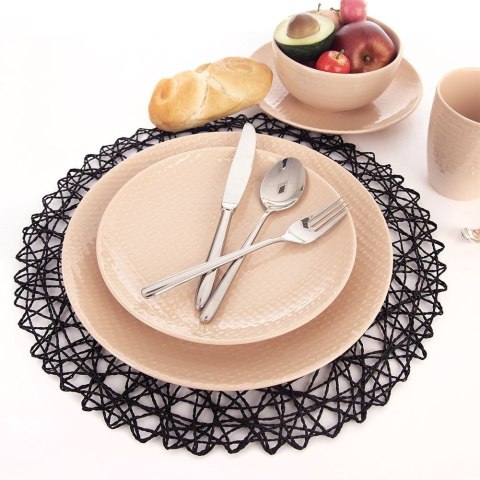 Podkładka na Stół Okrągła Koronkowa Czarna 35 cm ORION Ozdoba Stół