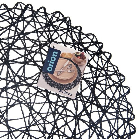 Podkładka na Stół Okrągła Koronkowa Czarna 35 cm ORION Ozdoba Stół