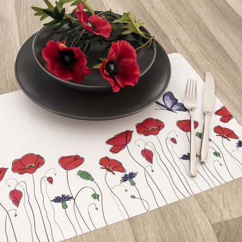 Podkładka na Stół Prostokąt Maki 43 x 28 cm ORION Ozdobna Mata PCV