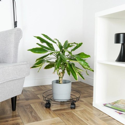 Podstawka pod Doniczkę na Kółkach Metalowa Solidna PROGARDEN 31,5 x 10 cm