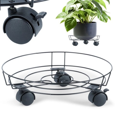 Podstawka pod Doniczkę na Kółkach Metalowa Solidna PROGARDEN 31,5 x 10 cm