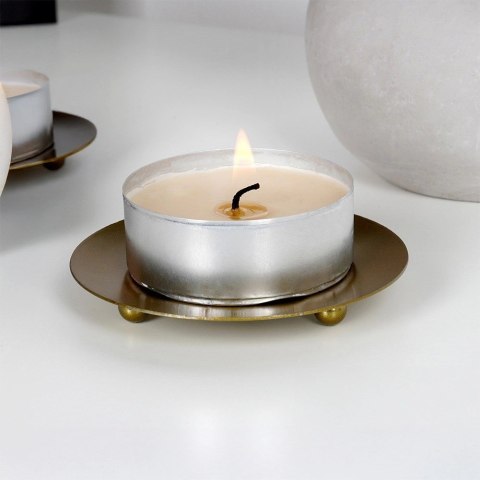 Podstawka pod Świecę Metalowa Złota 8,5 cm VILDE Okrągła na Nóżkach