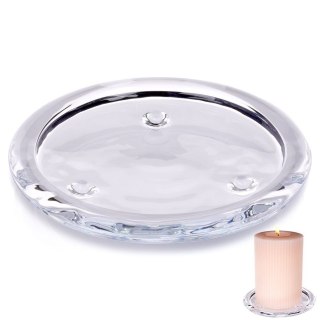 Podstawka pod Świecę Szklana Okrągła Przezroczysta 10 cm HSC Dekoracyjna