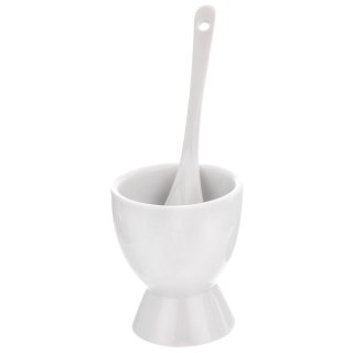 Podstawki na Jajko Porcelanowe Zestaw 2 szt. 6,3 cm VILDE z Łyżeczkami