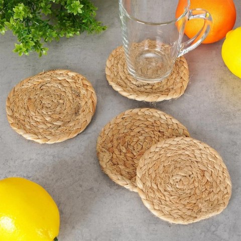 Podstawki pod Kubek Jutowe Naturalne Boho 4 szt. 10 cm HSC Okrągłe
