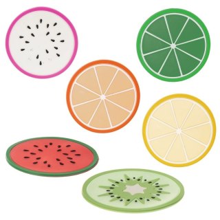 Podstawki pod Kubek Owoce PVC Zestaw 6 szt. 8,5 cm EXCELLENT HOUSEWARE