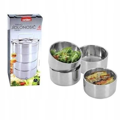 Pojemna Menażka Obiadowa Termos Stalowy 4 Poziomy ORION