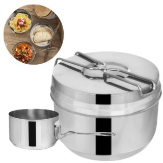 Pojemna Wojskowa Menażka Harcerska Turystyczna 900 ml 3el Survival na Obiad