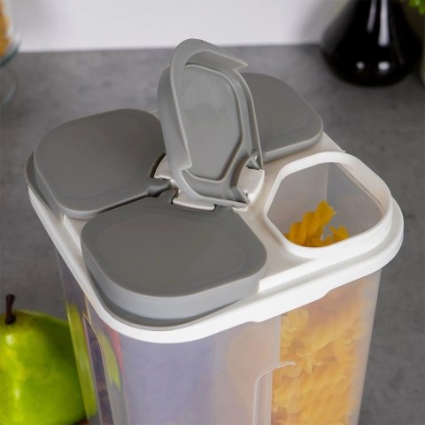 Pojemnik Dzielony z Dozownikiem 3 L EXCELLENT 4 Przegrody 30,5 x 13,5 cm