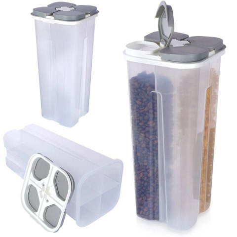 Pojemnik Dzielony z Dozownikiem 3 L EXCELLENT 4 Przegrody 30,5 x 13,5 cm