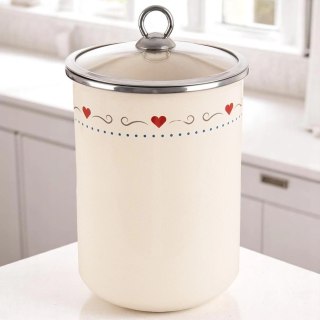 Pojemnik Emaliowany TONCA 1,9 L ORION Szklana Pokrywka 21 x 13 cm