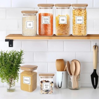 Pojemnik Kuchenny na Makaron Mąkę Szklany z Pokrywką Uszczelką ORION 1,1 l