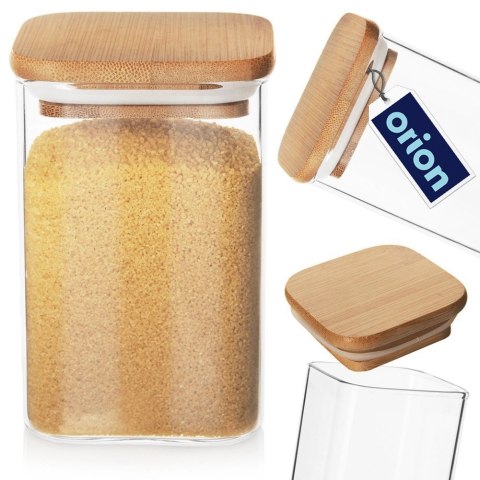 Pojemnik Kuchenny na Makaron Mąkę Szklany z Pokrywką Uszczelką ORION 1,1 l