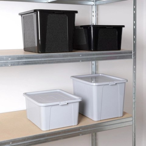 Pojemnik do Przechowywania z Pokrywką 20 L VILDE Szary 40 x 33 x 20 cm