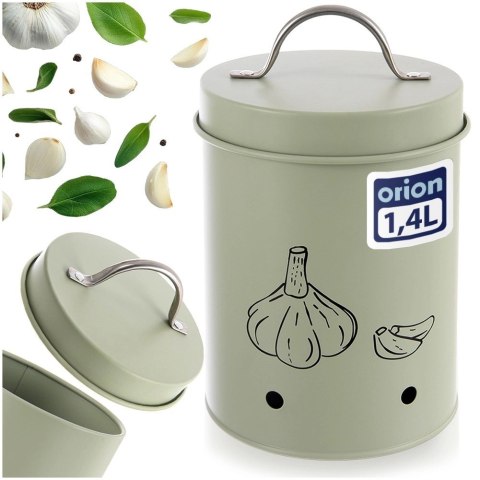 Pojemnik Metalowy na Czosnek 1,4 L ORION z Wentylacją 18,5 x 11,5 cm