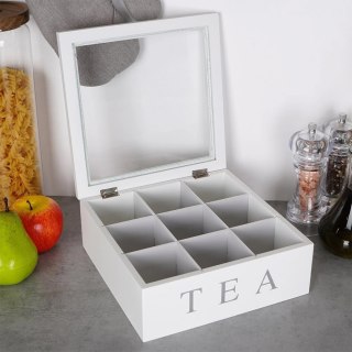 Pojemnik Organizer Szkatułka na Herbatę EXCELLENT HOUSEWARE 22x22x8,5 cm
