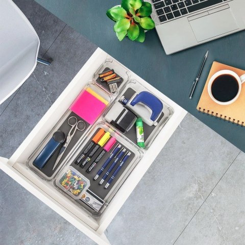 Pojemnik Organizer Szuflady GREY 16 x 16 x 4,5 cm ORION Antypoślizgowy