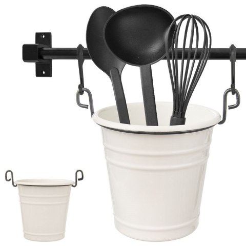 Pojemnik Organizer na Przybory Kuchenne Zawieszany Biały ORION 12,5x13,5 cm