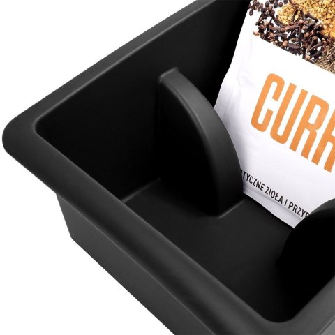 Pojemnik Organizer na Przyprawy Blat Kuchenny Pojemny Czarny VILDE 25x15 cm