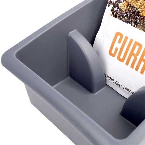 Pojemnik Organizer na Przyprawy Blat Kuchenny Pojemny VILDE Szary 25x15 cm