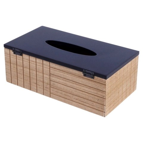 Pojemnik na Chusteczki BISTRO Loft 25 x 13,5 x 9 cm VILDE Czarno Drewniany