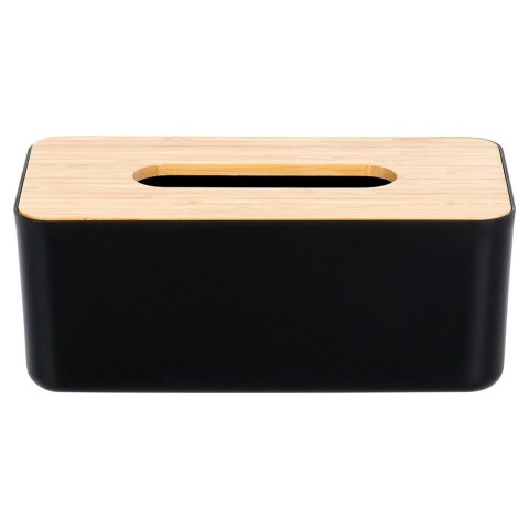 Pojemnik na Chusteczki Czarny Bambus 24 x 13 x 9,5 cm z Drewnianą Pokrywą