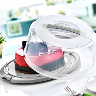 Pojemnik na Ciasto z Pokrywą Zamykany Plastikowy Okrągły Solidny ORION 30cm