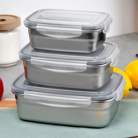Pojemnik na Jedzenie Stalowy z Pokrywką Uszczelką EXCELLENT HOUSEWARE 500ml