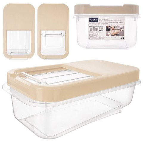 Pojemnik na Kapsułki Karmę Proszek 5 L 35 x 19,5 x 13 cm ORION Beżowy