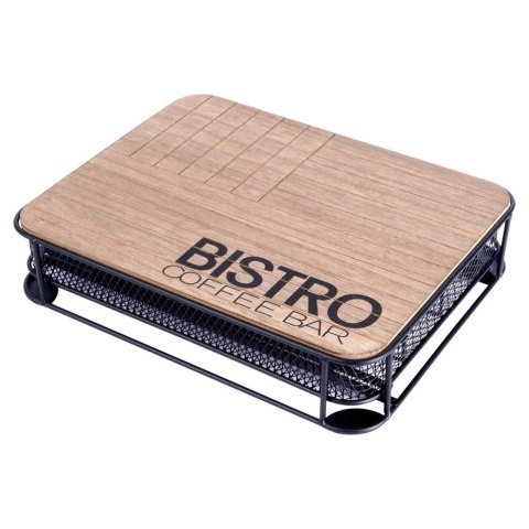 Pojemnik na Kapsułki do Kawy 30,5 x 24 x 6,5 cm VILDE Czarny z Szufladą