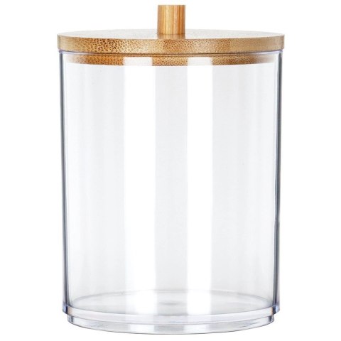 Pojemnik na Patyczki Płatki Bambus 7 x 10 cm VILDE z Drewnianą Pokrywką