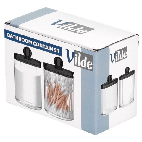Pojemnik na Patyczki Płatki Kosmetyczne 2 szt VILDE z Podajnikiem 7 x 11 cm